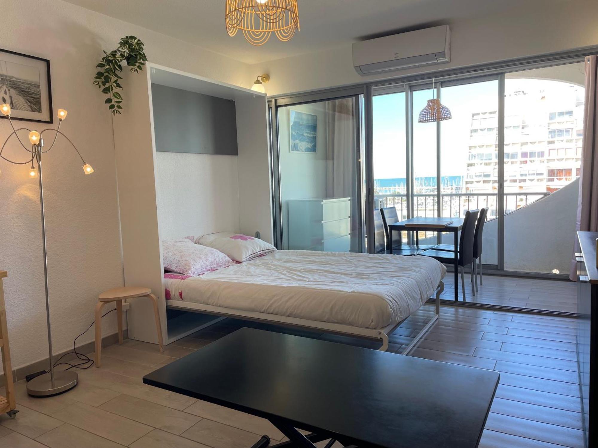 Studio 2-3 Pers Parking Clim Vue Port Et Mer Λα Γκραντ-Μοτ Εξωτερικό φωτογραφία